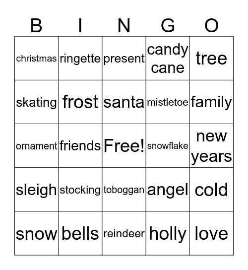 Christmas Bingo Card