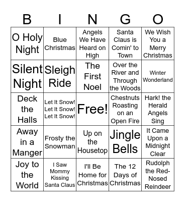 Christmas Singo Bingo Card