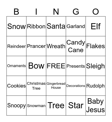 Christmas Bingo Card