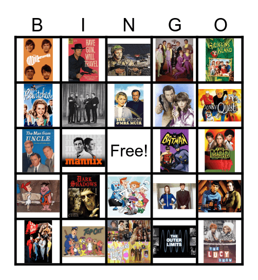60's TV shows Bingo Card