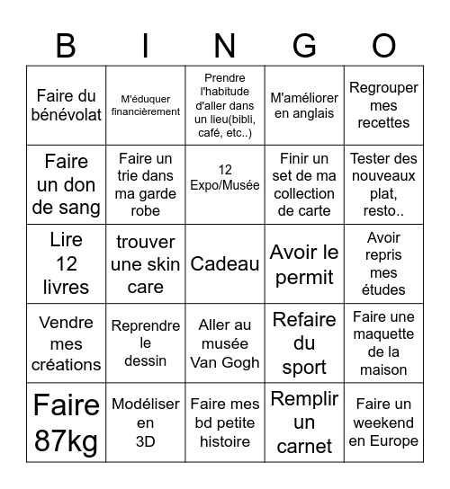 2026 Bingo Card
