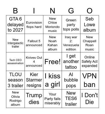 2026 BINGO Card