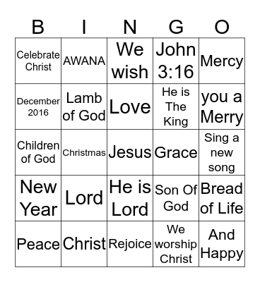 Jesus is the reason for the Season Bingo Card