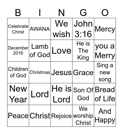 Jesus is the reason for the Season Bingo Card