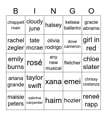 2026 music releases Bingo Card