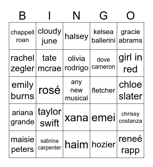 2026 music releases Bingo Card