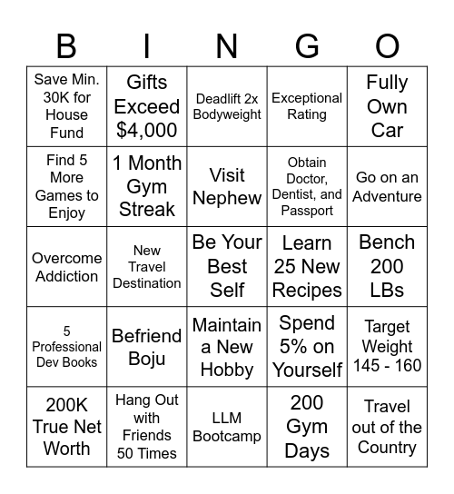 26 Bingo Card