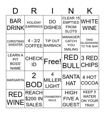 MERRY XMAS Bingo Card