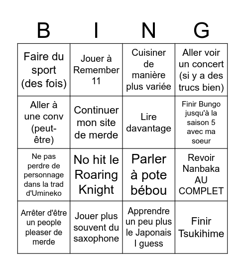 Bingo 2026 Bingo Card