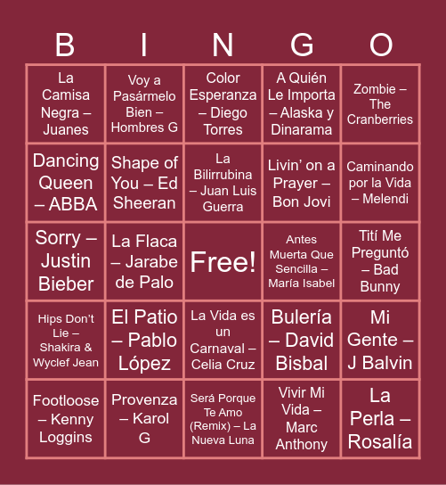 CANTABINGO CALABUIG Bingo Card