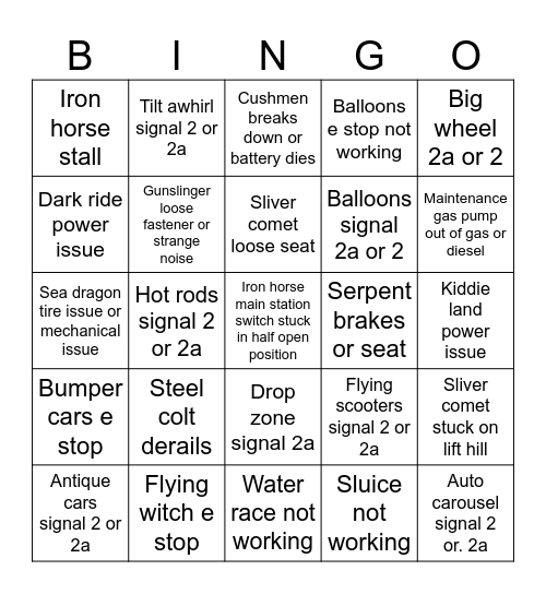 2026 season bingo card Bingo Card