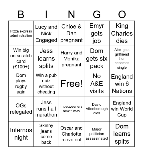 2026 Bingo Card