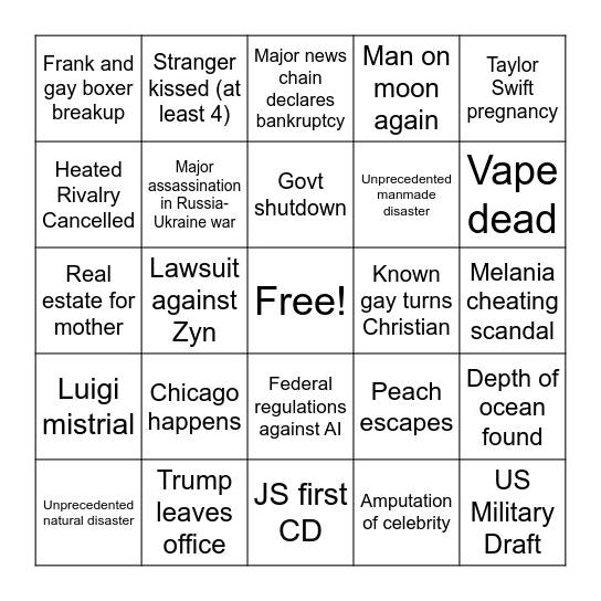2026 BINGO Card
