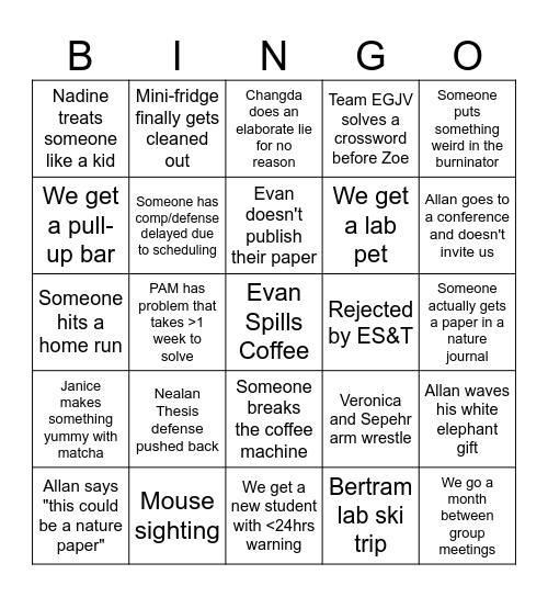 Bertram Lab 2026 Bingo Card