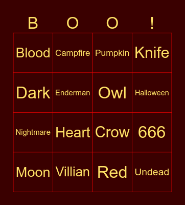 SPOOKY! Bingo Card