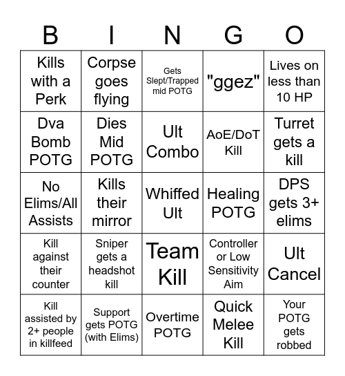 Play of the Game Bingo Card