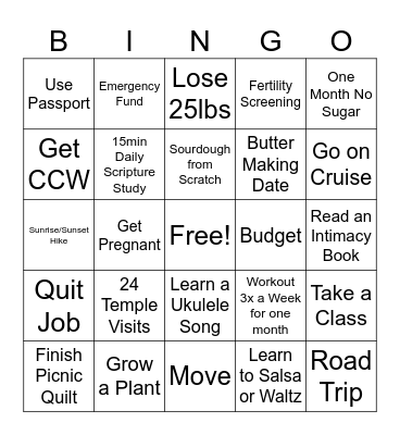 Abby's 2026 Bingo Card