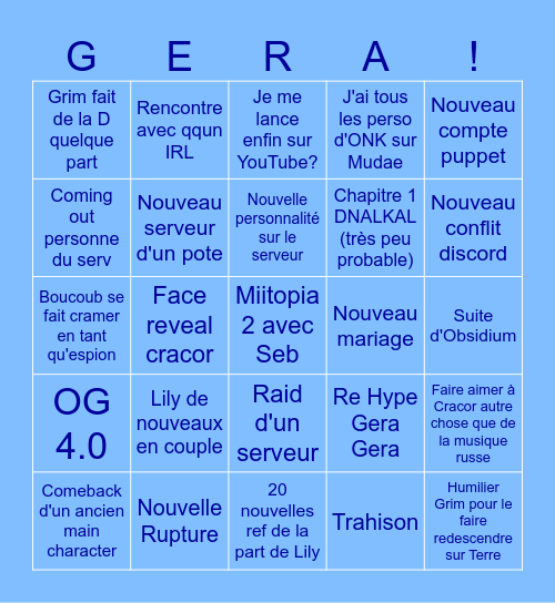 Bingo 2026 Bingo Card