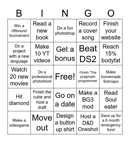 Bingo 2026 Bingo Card