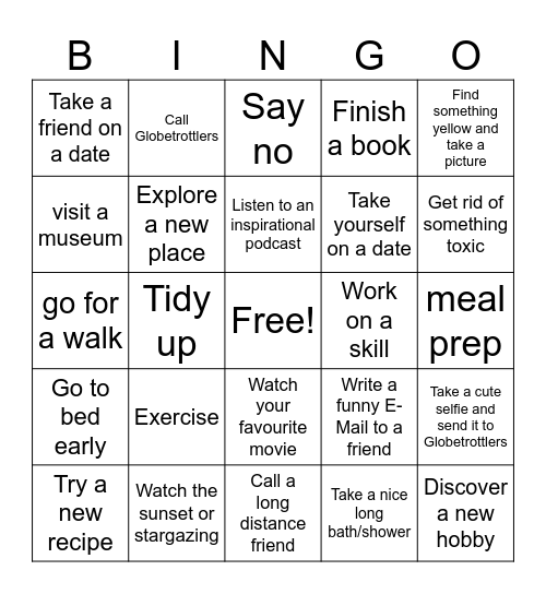Globetrotter Januar Bingo Card