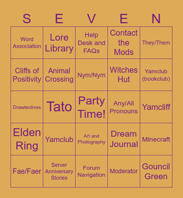 SSS DISCORD 7th ANNIVERSARYTIME Bingo Card