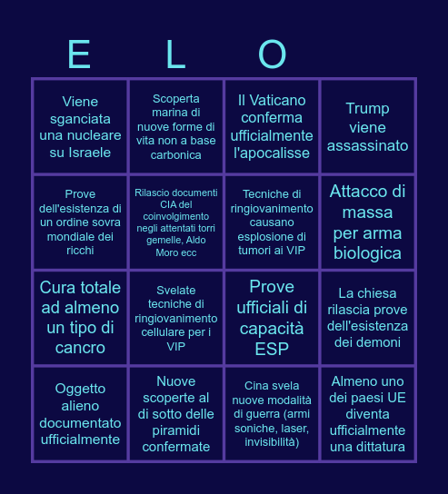Bingo 2026 Bingo Card