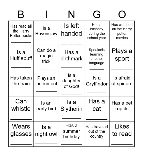 Find a Young Woman Who......... try to get everybody's name! Bingo Card