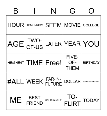 UNIT 8 LESSONS 1 AND 2 VOCABULARY REVIEW Bingo Card