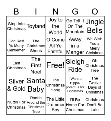 Christmas Carol Trivia BINGO Card