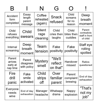 JCLE Nursery Bingo Card