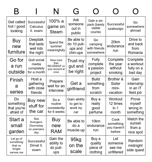 2026 Bingo Card
