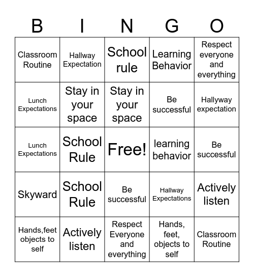 2026 Expectaions Review Bingo Card