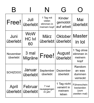 2026 Bingo Card