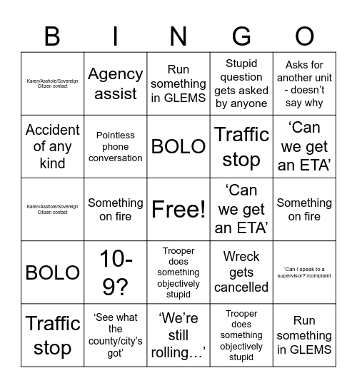Travel Day Bingo Card