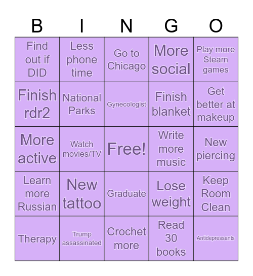 2026 Bingo Card