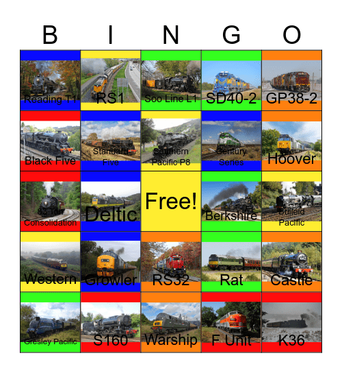 Shortlines, Regionals and Traction that I would like to capture on video on a camera with Ashley one day Bingo Card