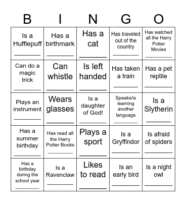 Find a Young Woman Who........... try to get everybody's name! Bingo Card