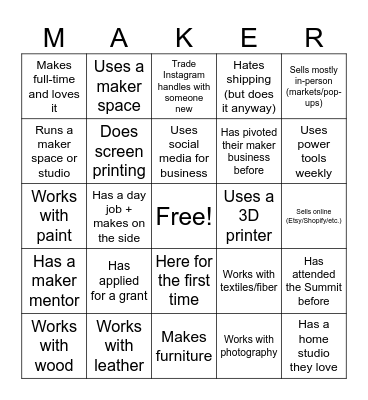 Find someone who: Bingo Card