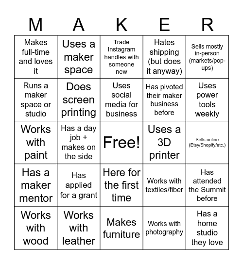 Find someone who: Bingo Card