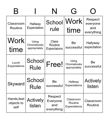 2026 Expectaions Review Bingo Card