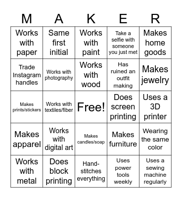 Find Someone Who: Bingo Card