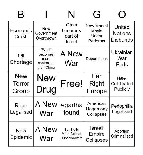 2026 Bingo Card