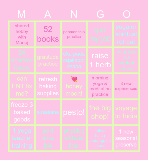 🥭 S W E E T E R B I N G O 🥭 Bingo Card
