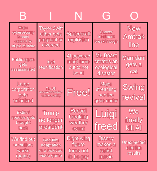 2026 Bingo Card