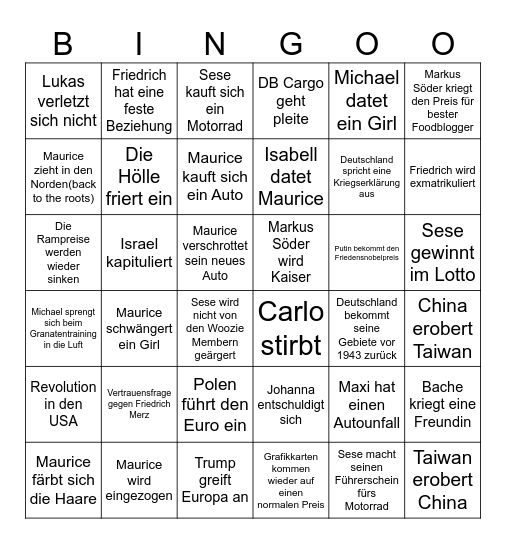 2026 Bingo Card