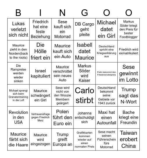2026 Bingo Card