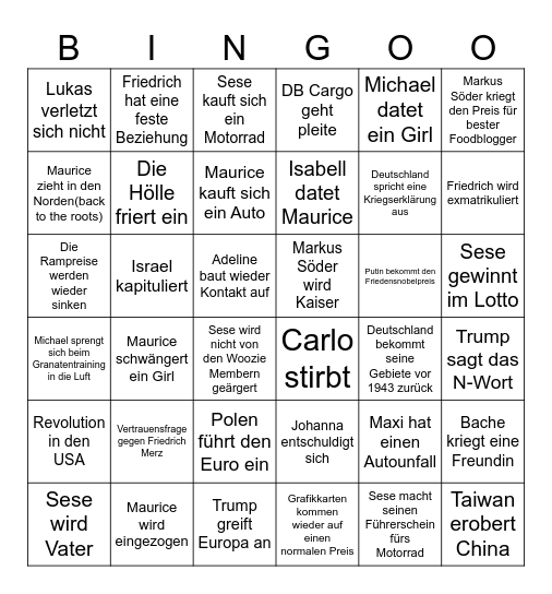 2026 Bingoo Bingo Card