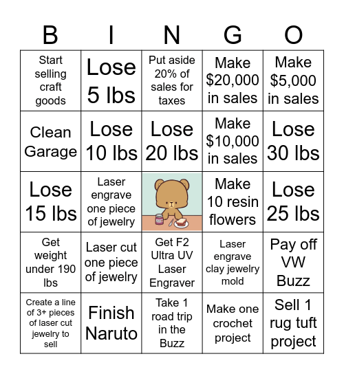 Resolution Bingo Card