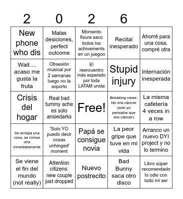 Life predictions Bingo Card