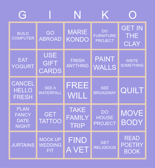 INTEND TO LIVE 2026 Bingo Card